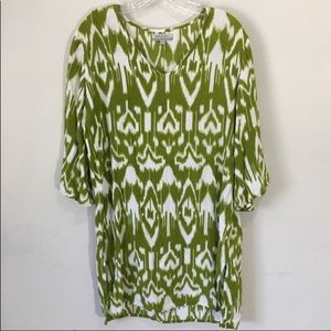 World Market green geometric print maxi dress